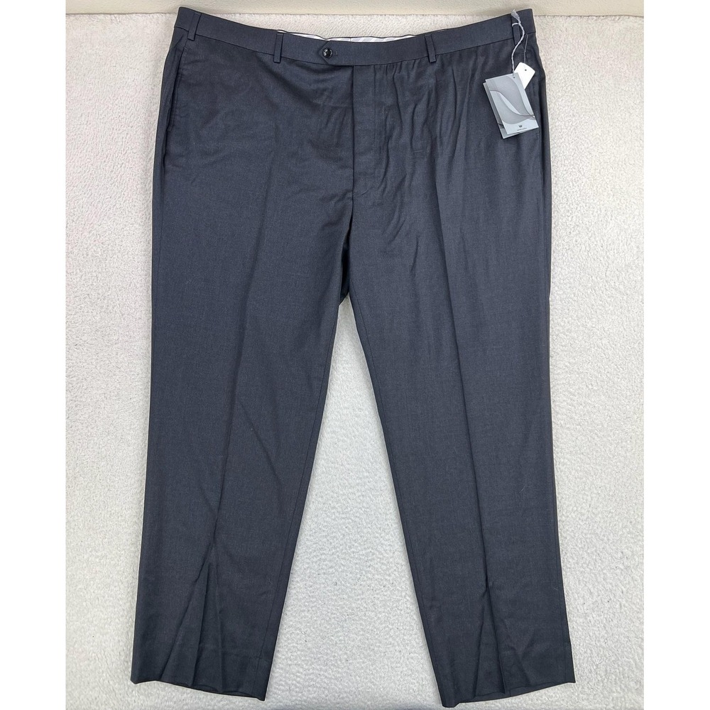 Brooks Brothers Dress Pants Mens 50x32 Gray Wool BrooksFlex Madison Fit NEW